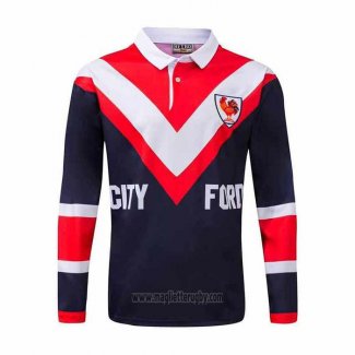 Maglia Polo Sydney Roosters Manica Lunga Rugby 1976 Retro