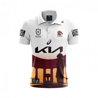 Maglia Polo Brisbane Broncos Rugby 2024 ANZAC