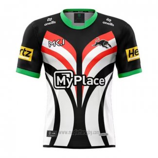Maglia Penrith Panthers Rugby 2025 Allenamento Nero Bianco