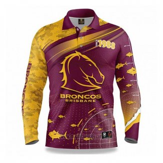 Maglia NRL Brisbane Broncos Rugby 2022 Fish Finder