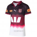 Maglia Queensland Maroons Rugby 2024 Allenamento Bianco Fuxia